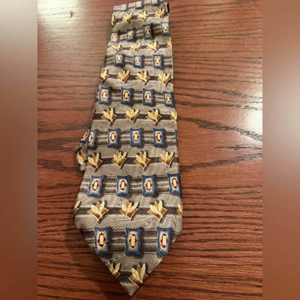 Robert Talbott Geometric Brown and Gold Tie